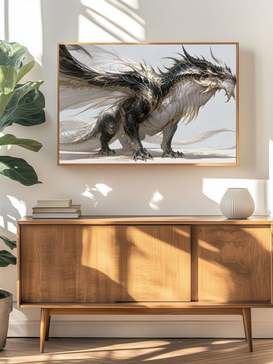 Dragon Fantasy Illustration Poster. — room view 3
