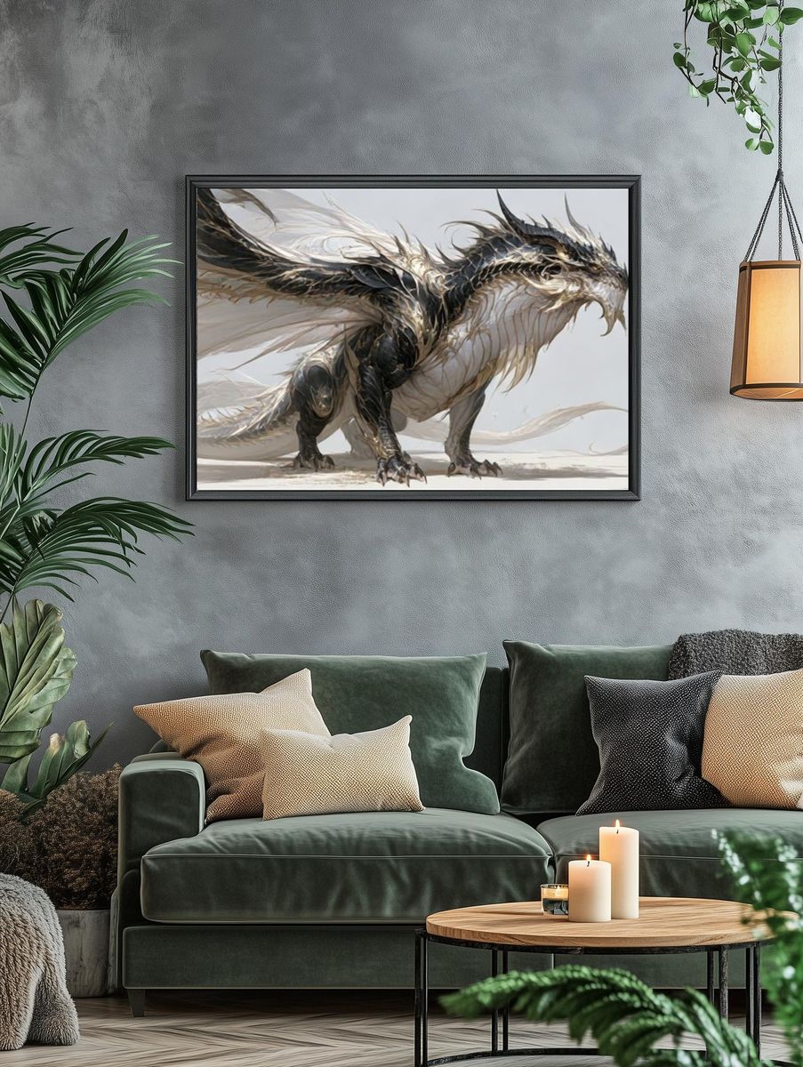 Dragon Fantasy Illustration Poster. — room view 4