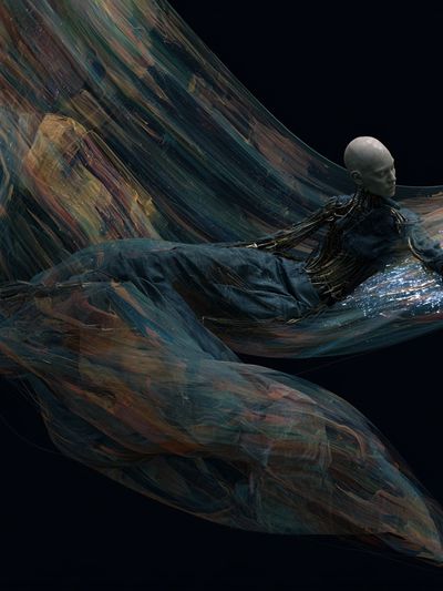 Surreal Floating Figure Fine-Art Print. poster