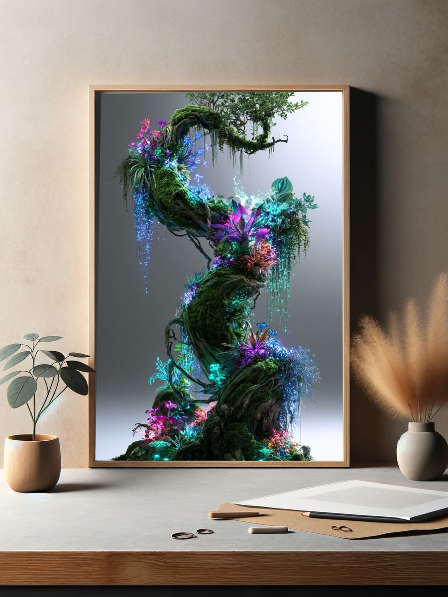 Enchanted Neon Tree Poster. — room view 2