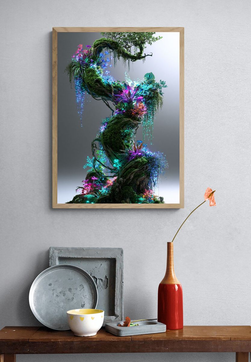 Enchanted Neon Tree Poster. — room view 3