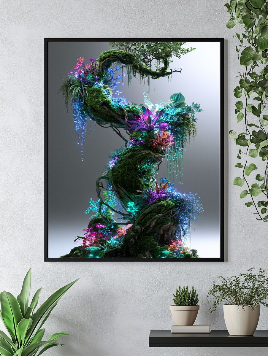 Enchanted Neon Tree Poster. — room view 4