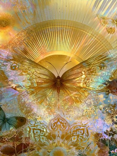 Golden Butterfly Dreamscape Poster. poster