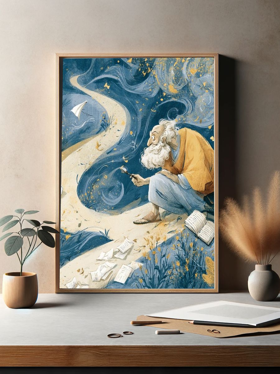 Dreamy Storyteller Illustration Poster. — room view 2