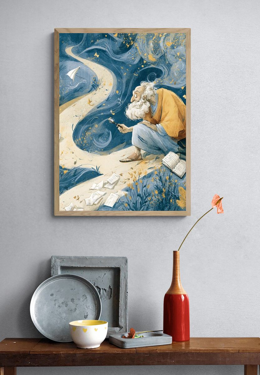 Dreamy Storyteller Illustration Poster. — room view 3
