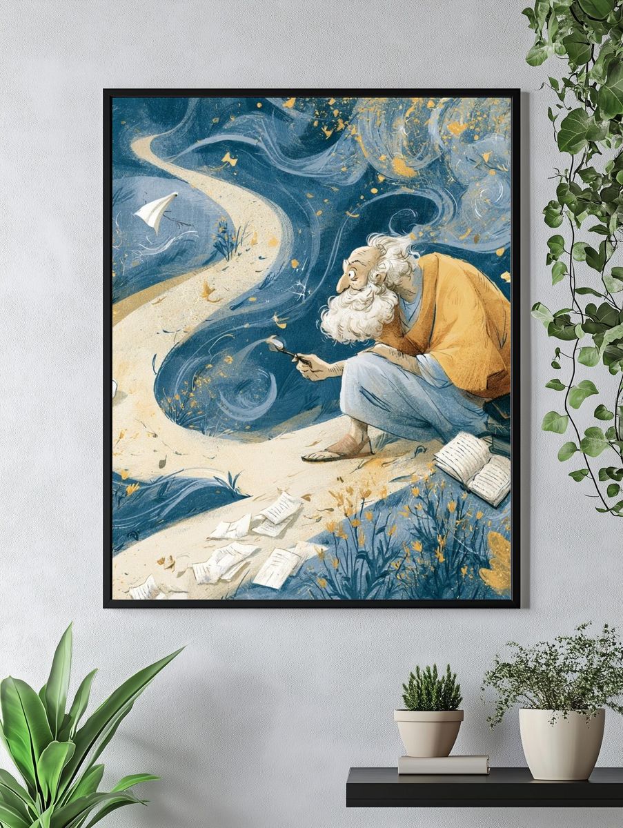 Dreamy Storyteller Illustration Poster. — room view 4