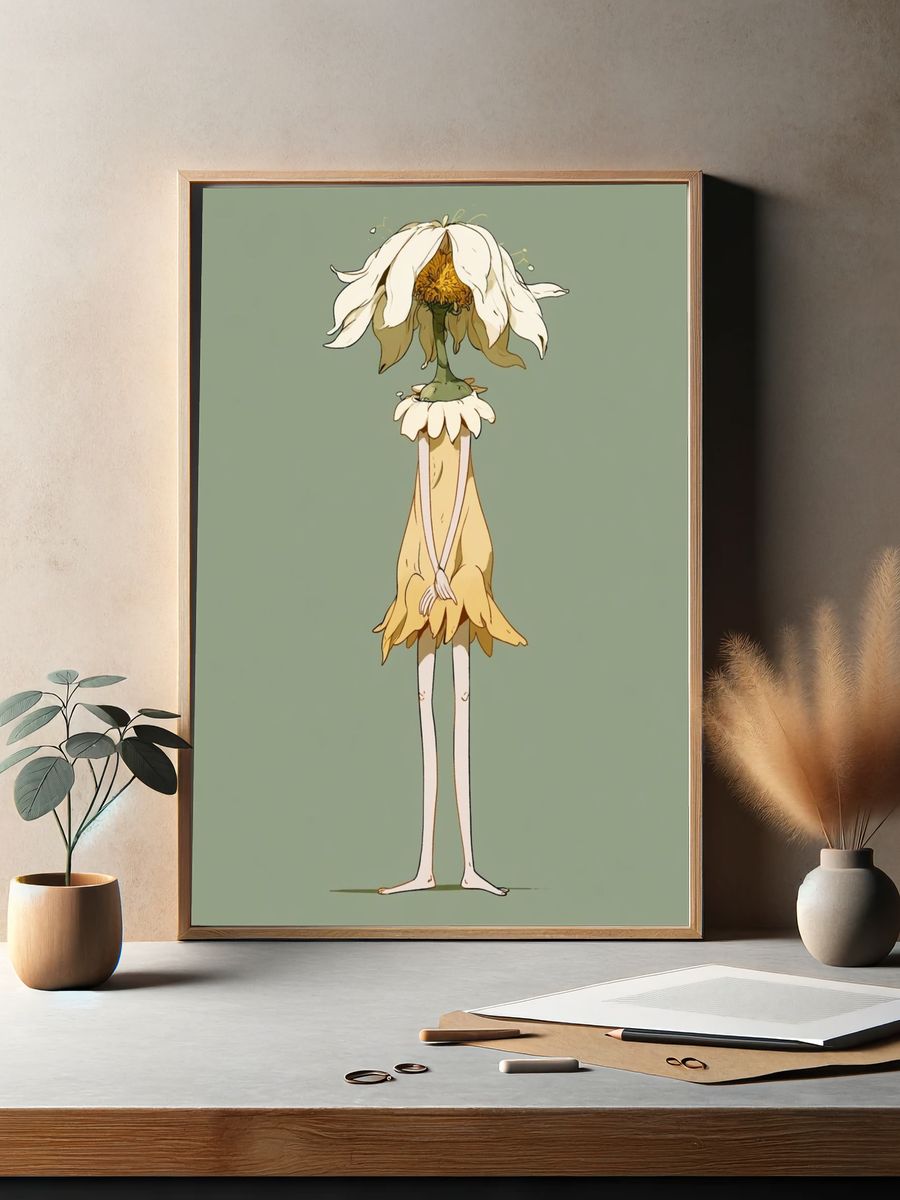 Flower Girl Illustration Poster. — room view 2