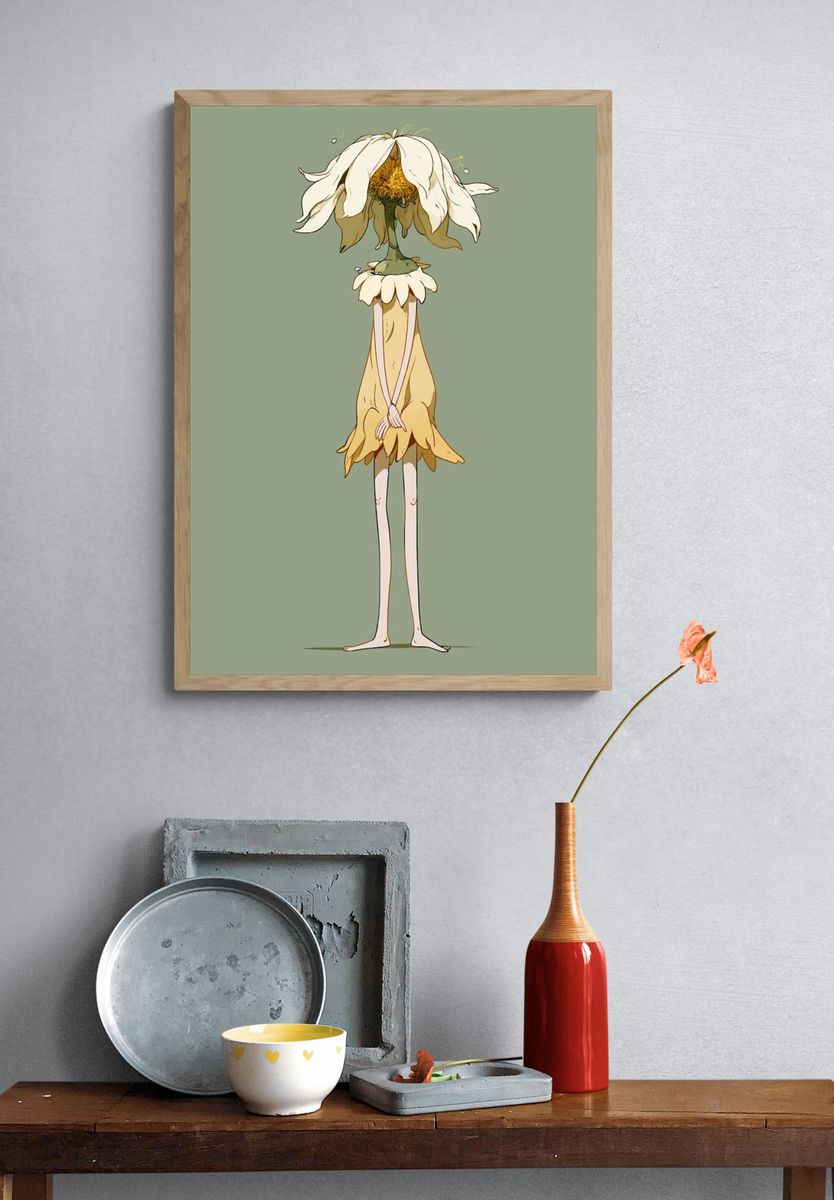 Flower Girl Illustration Poster. — room view 3