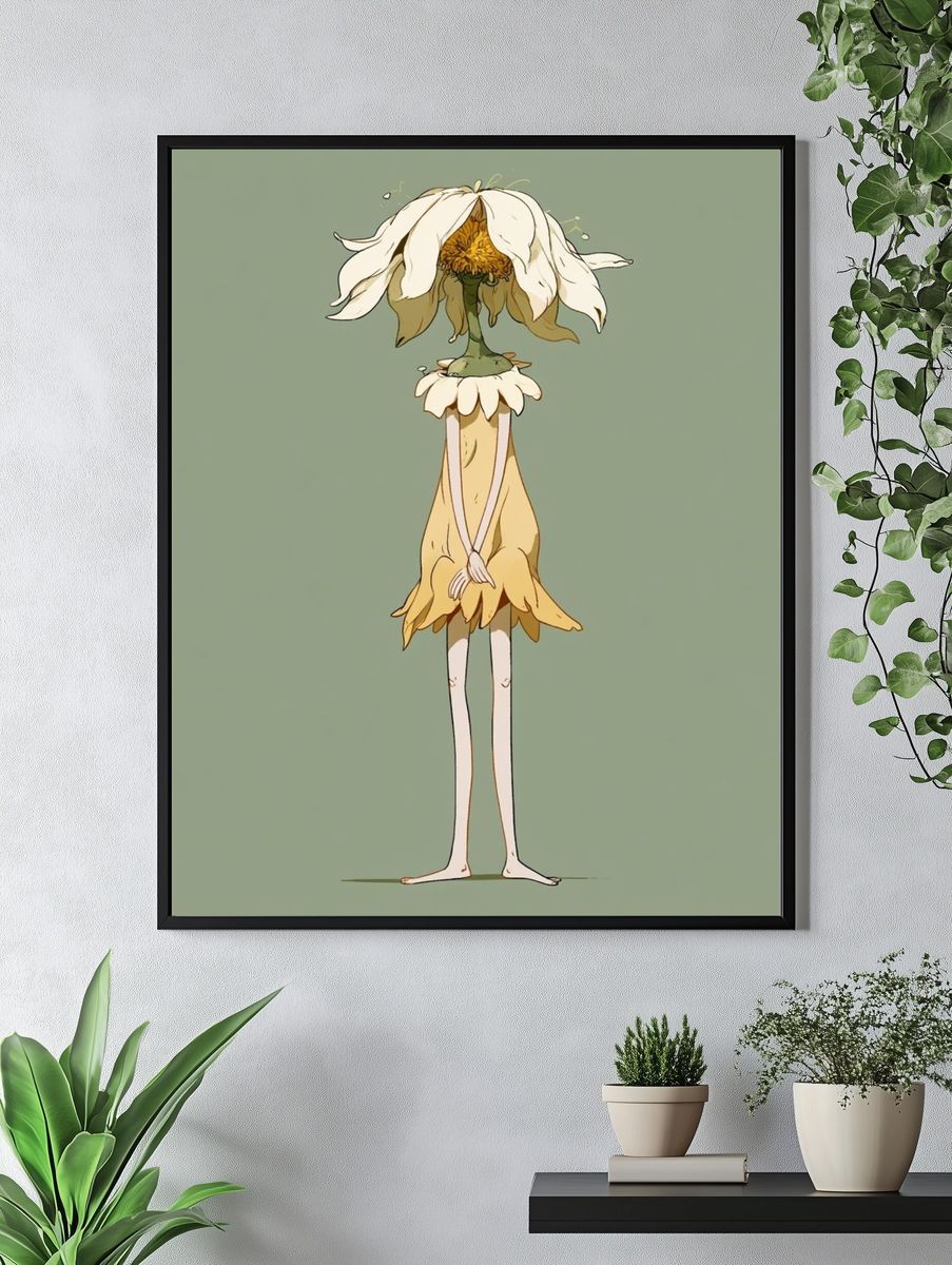 Flower Girl Illustration Poster. — room view 4