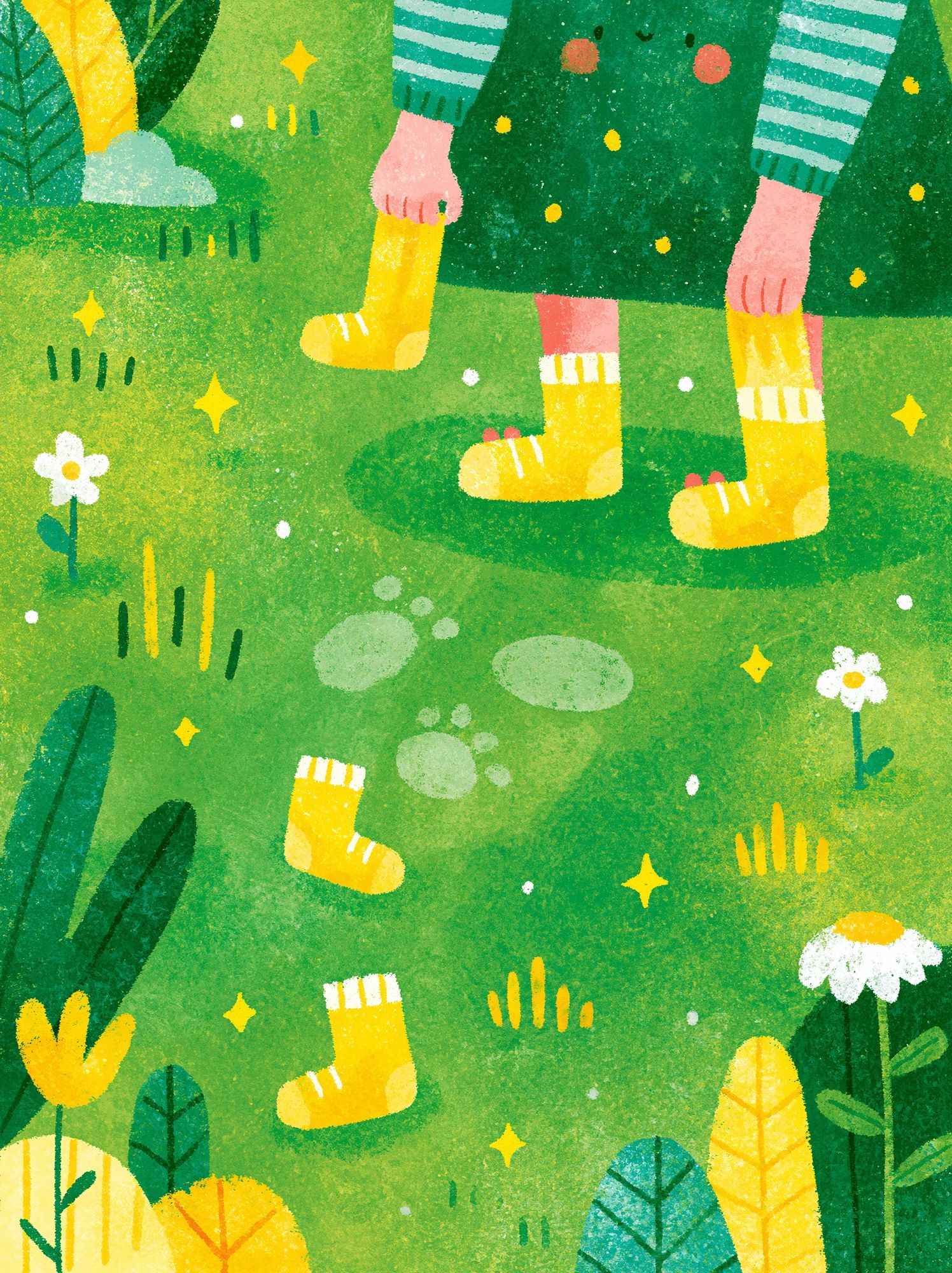 Whimsical Garden Steps Illustration Poster. poster detail
