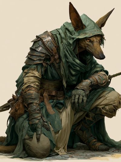 Armored Fox Warrior Fantasy Print. poster