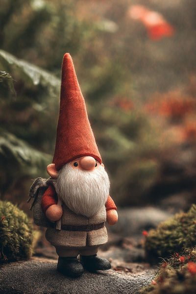 Garden Gnome Portrait Print. poster print