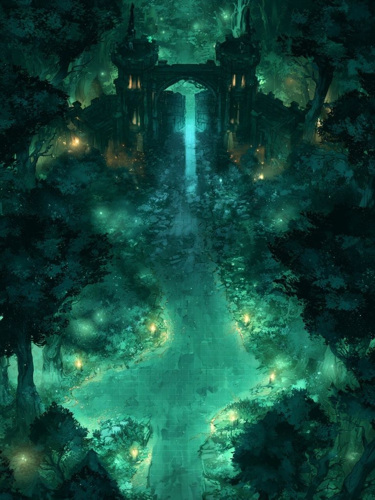 Enchanted Forest Gate Digital Art Poster. poster detail