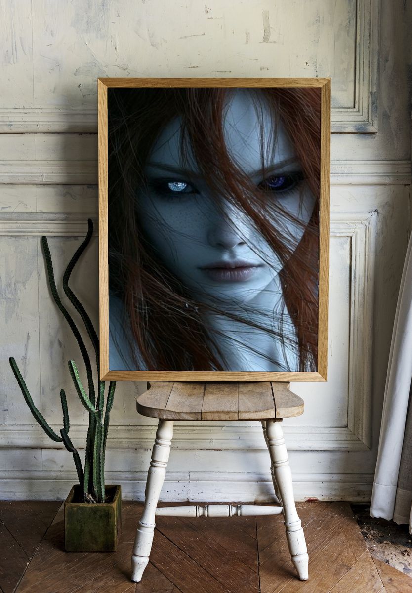 Mystic Blue Portrait Poster. — room view 1