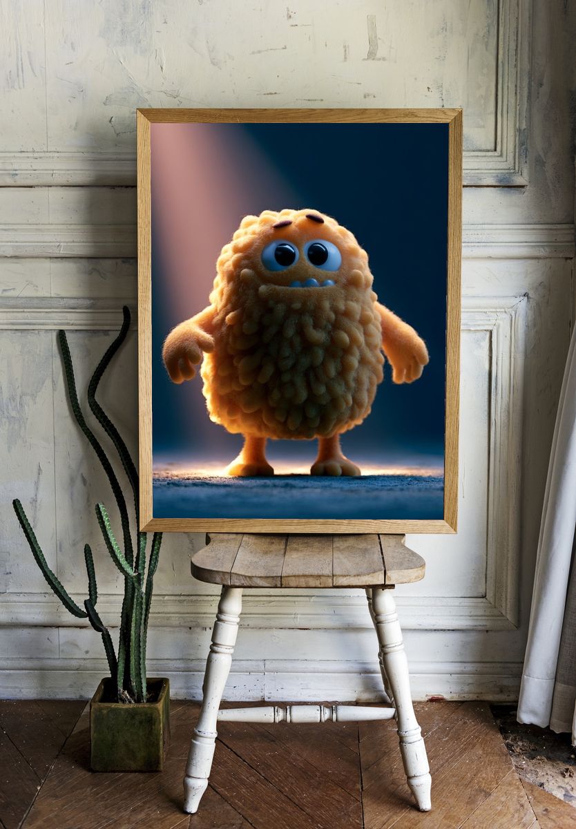 Cute Monster Character Illustration Poster. — room view 1
