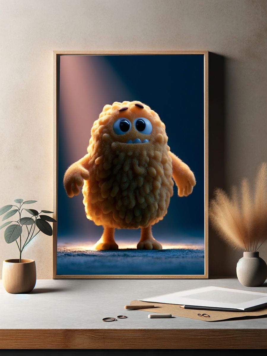 Cute Monster Character Illustration Poster. — room view 2