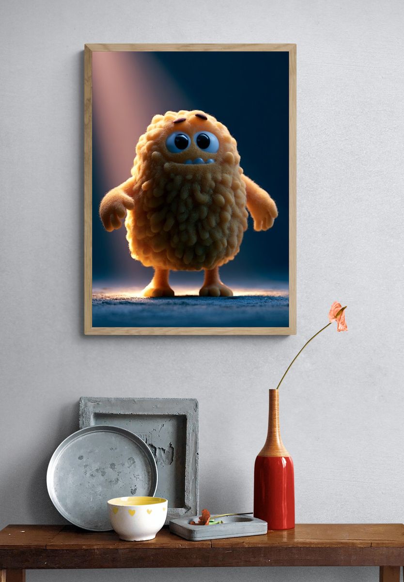 Cute Monster Character Illustration Poster. — room view 3