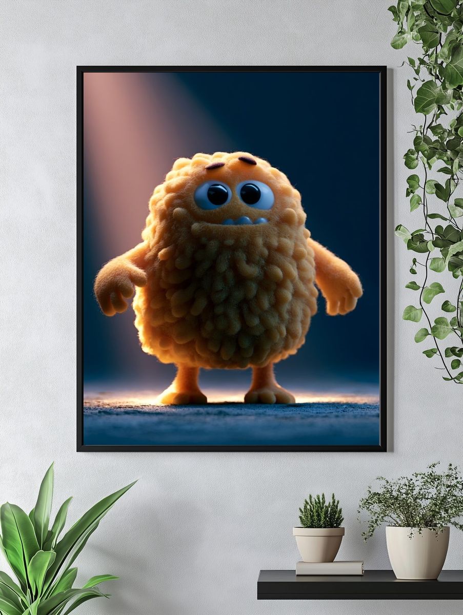 Cute Monster Character Illustration Poster. — room view 4