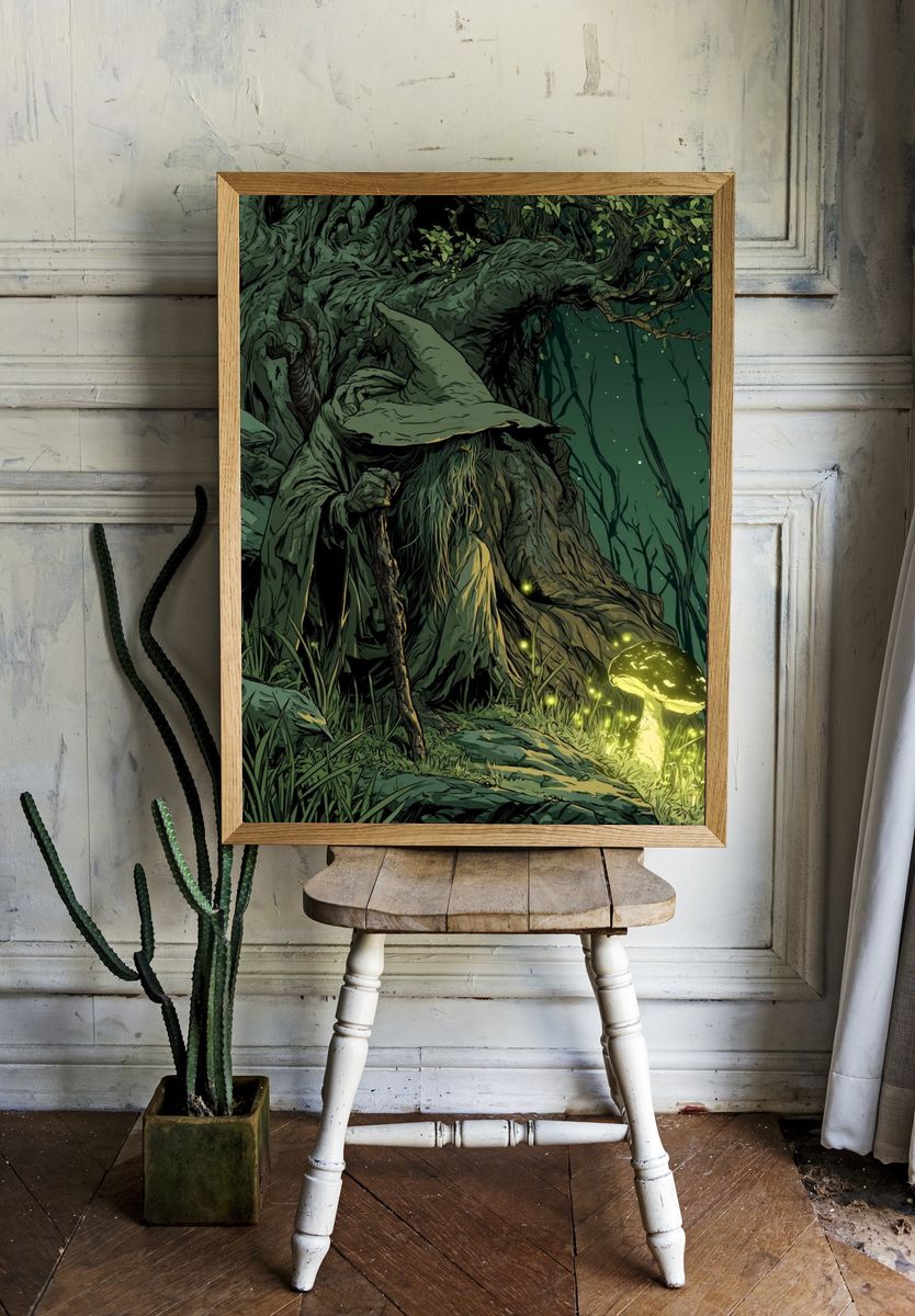 Forest Wizard Digital Art Print. — room view 1