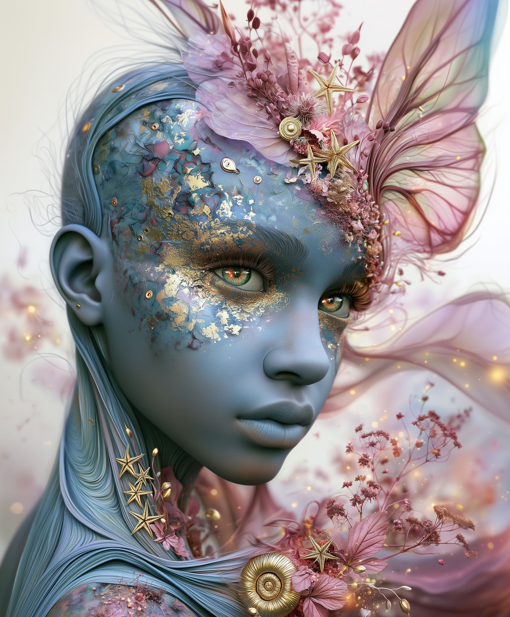 Dreamlike Floral Portrait Print. poster detail