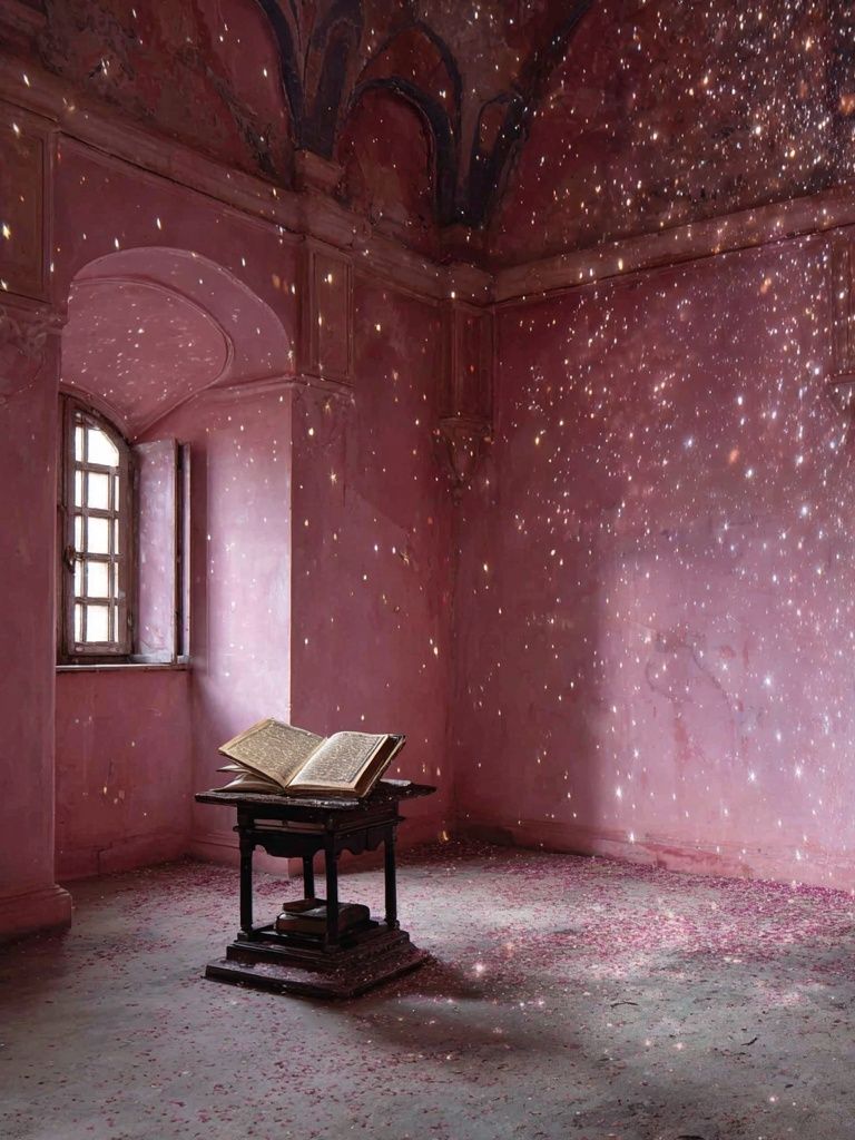 Enchanted Pink Library Poster. poster detail
