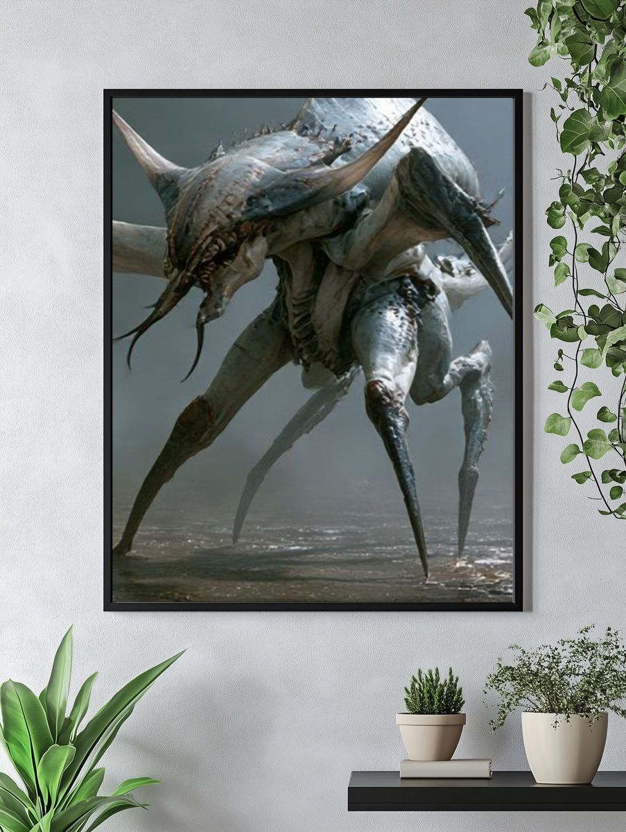 Alien Creature Digital Art Poster. — room view 4