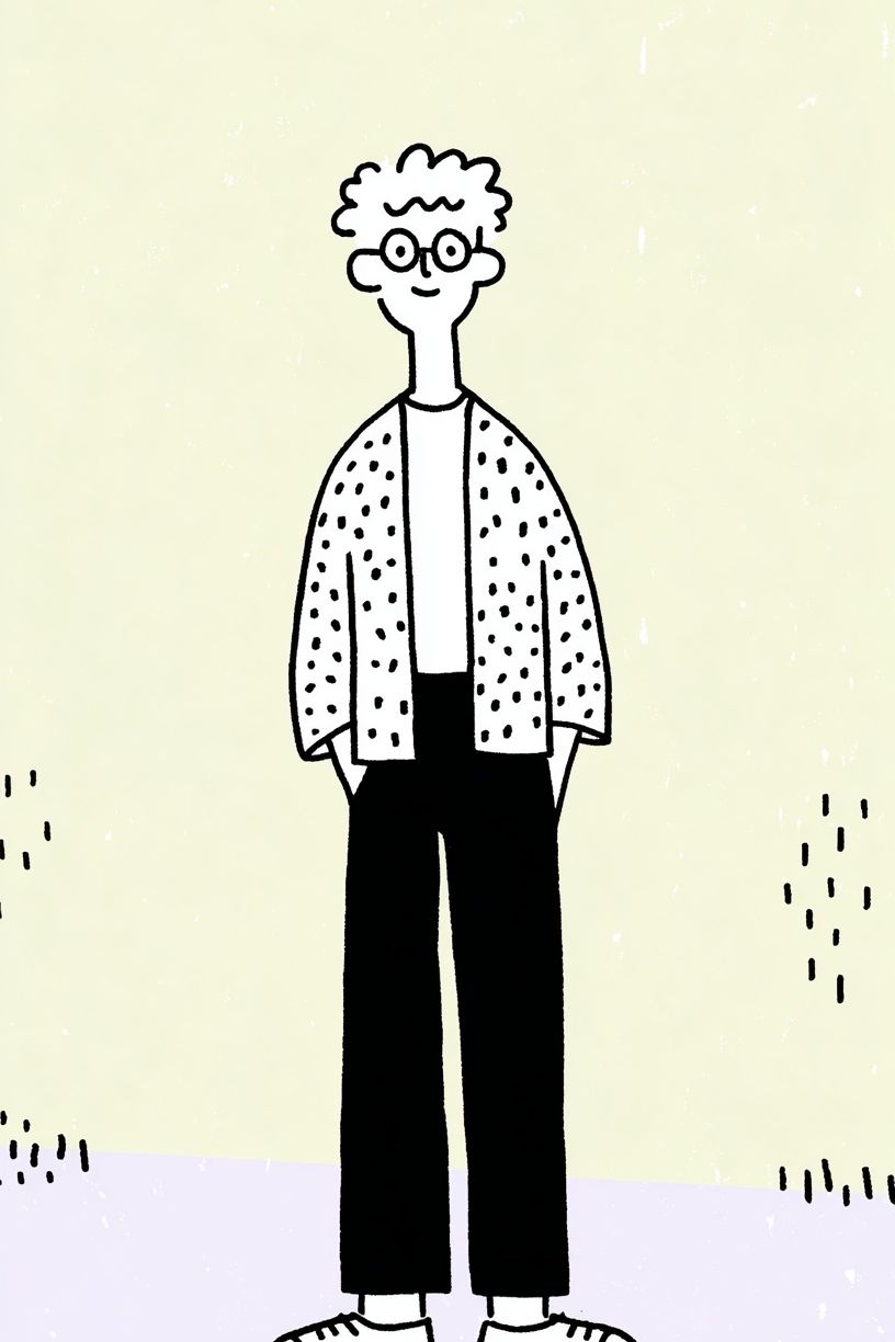 Casual Cartoon Figure Illustration Poster. poster detail