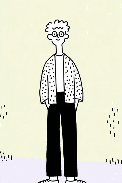 Casual Cartoon Figure Illustration Poster. poster print