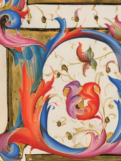 Ornate Floral Monogram Poster.