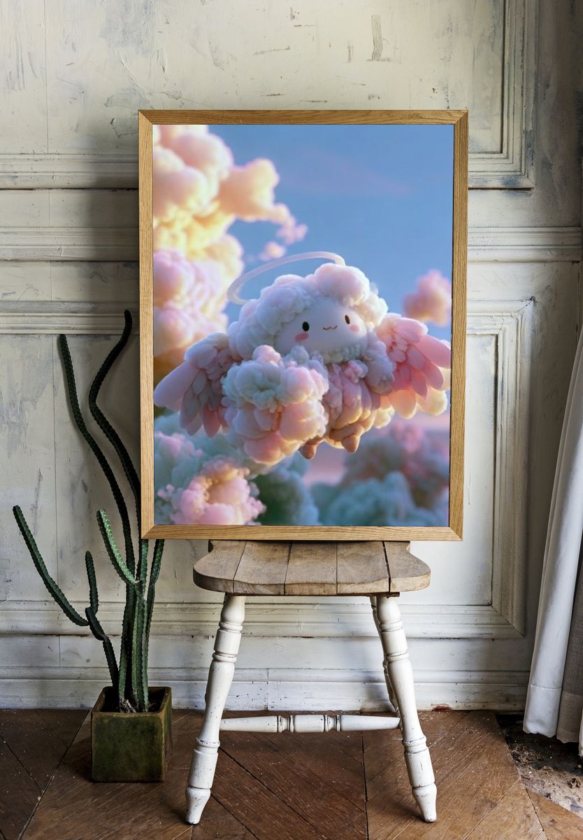 Cloud Angel Digital Art Print. room preview