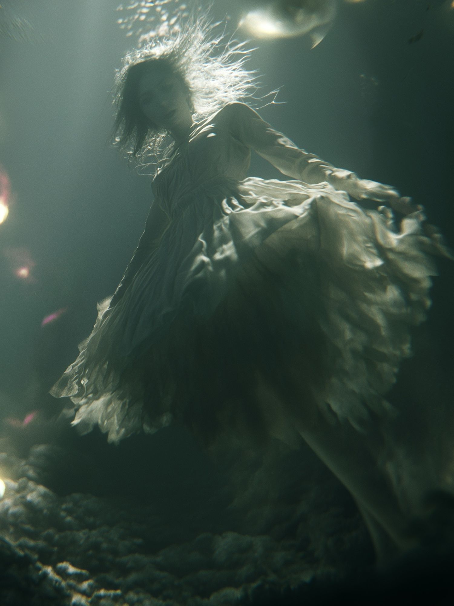 Dreamlike Underwater Figure Print. poster detail