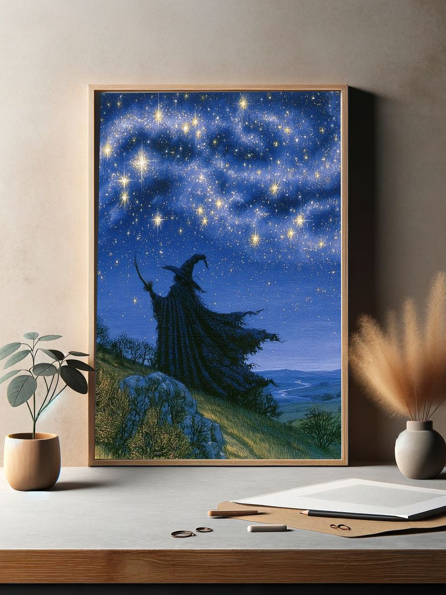 Cat Girl Digital Art Poster. — room view 2