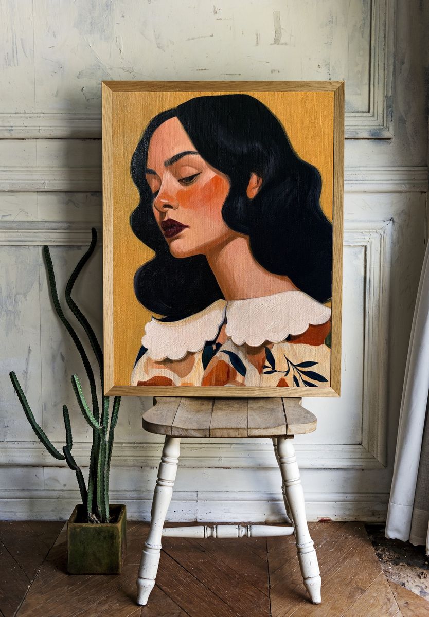 Elegant Woman Portrait Illustration Poster. — room view 1