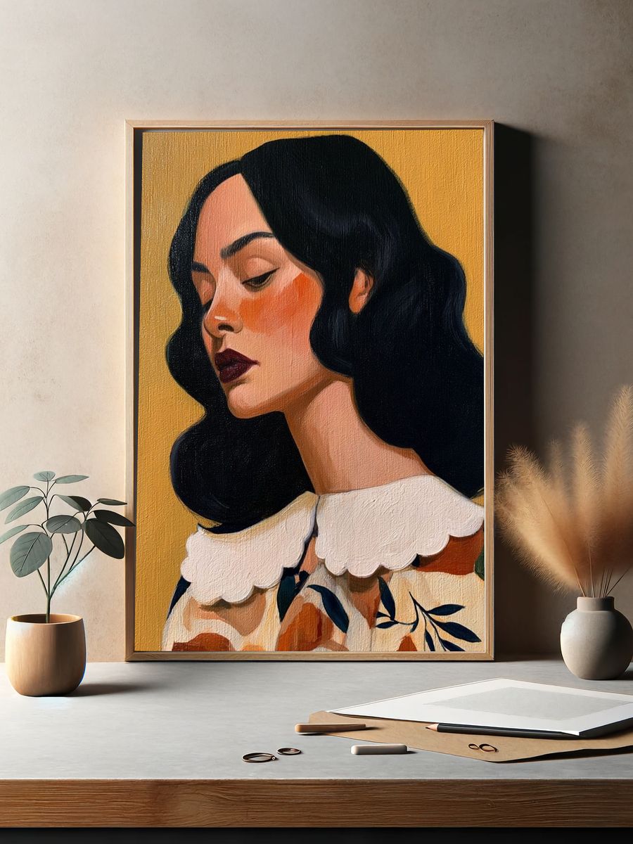 Elegant Woman Portrait Illustration Poster. — room view 2