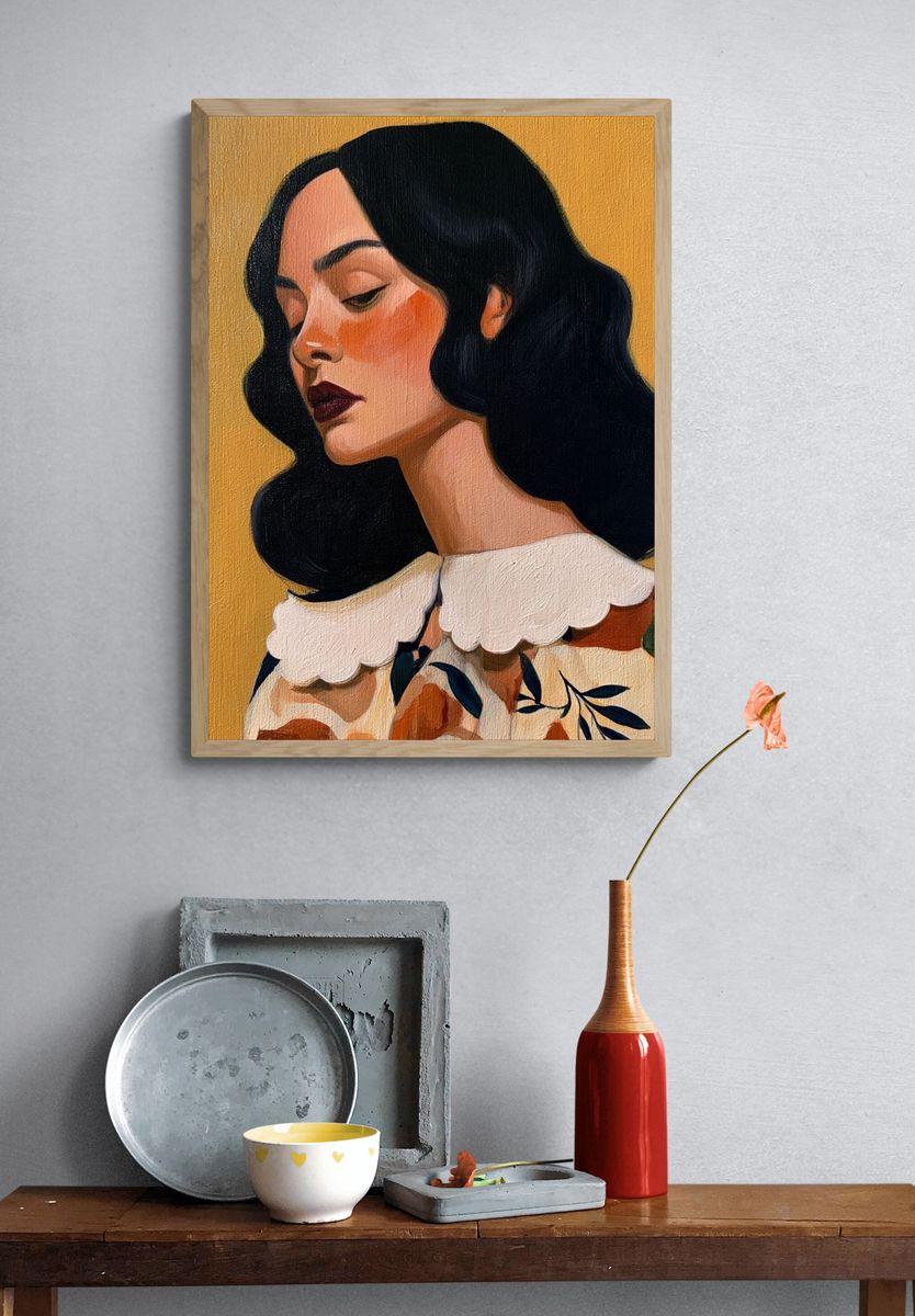 Elegant Woman Portrait Illustration Poster. — room view 3