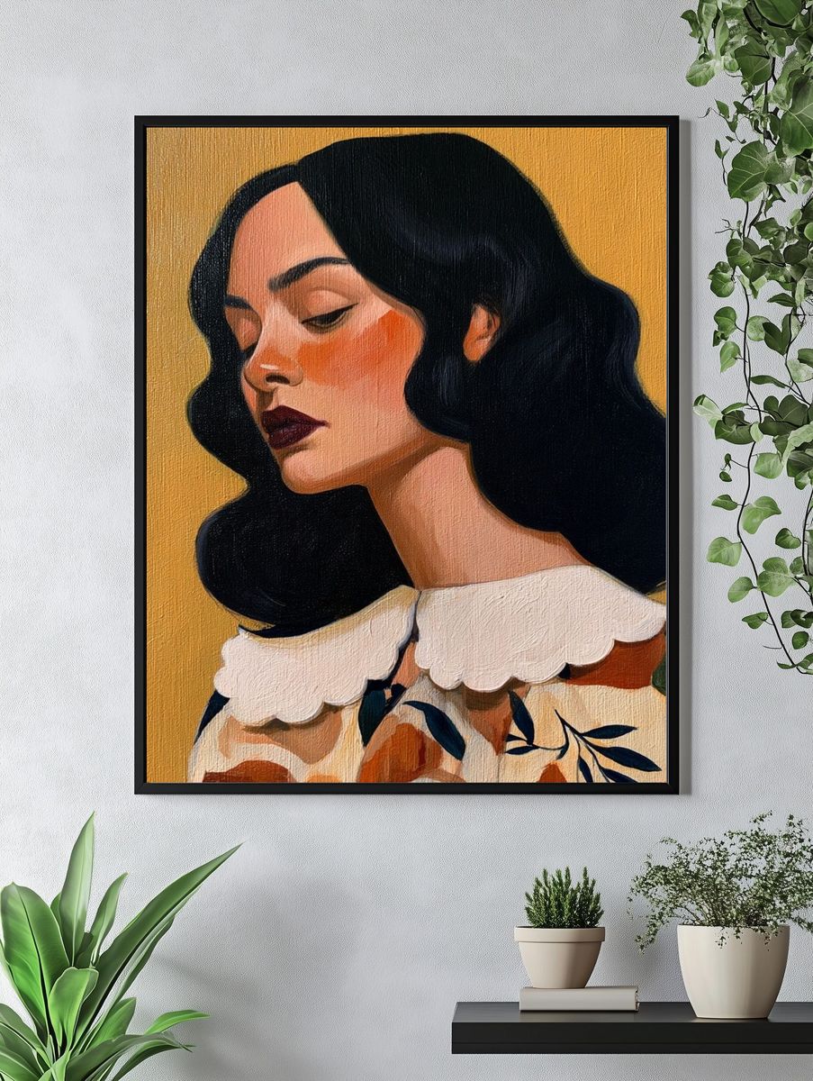 Elegant Woman Portrait Illustration Poster. — room view 4