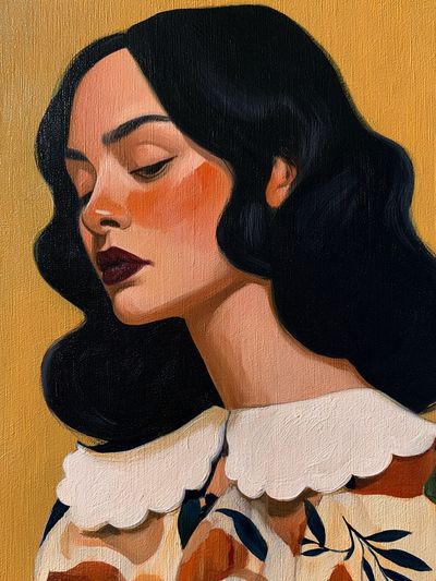 Elegant Woman Portrait Illustration Poster. poster