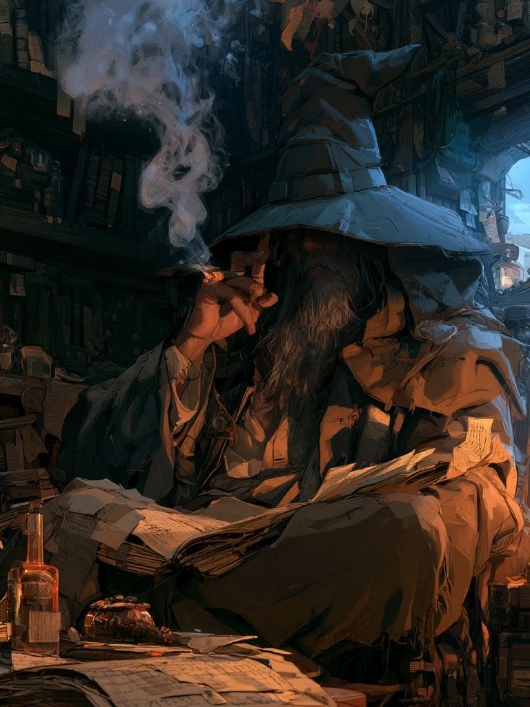 Wizard Study Digital Art Print. poster detail