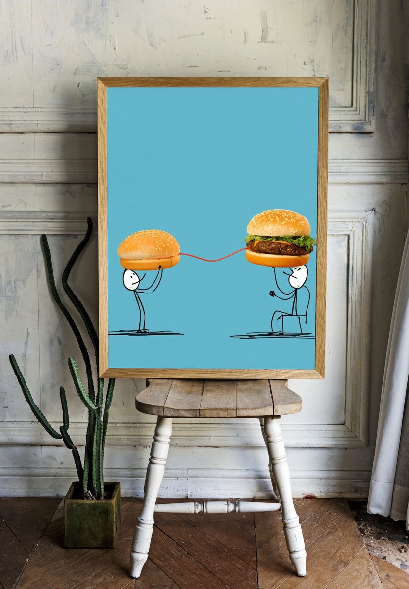 Burger Connection Typography Poster. room preview