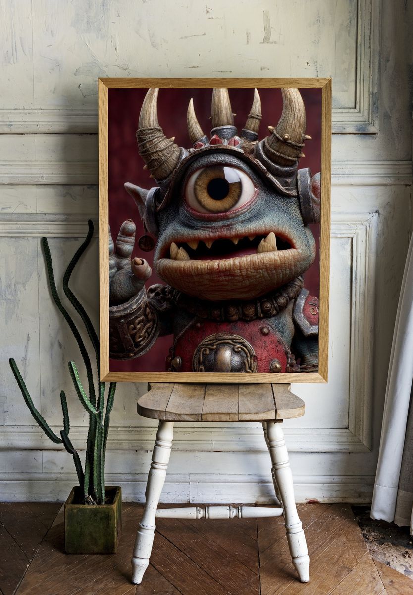 Cyclops Goblin Fantasy Illustration Poster room preview