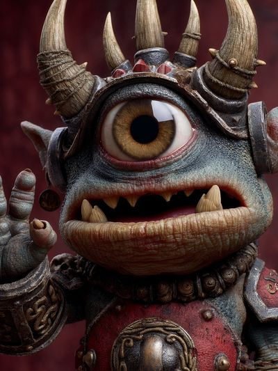 Cyclops Goblin Fantasy Illustration Poster. poster