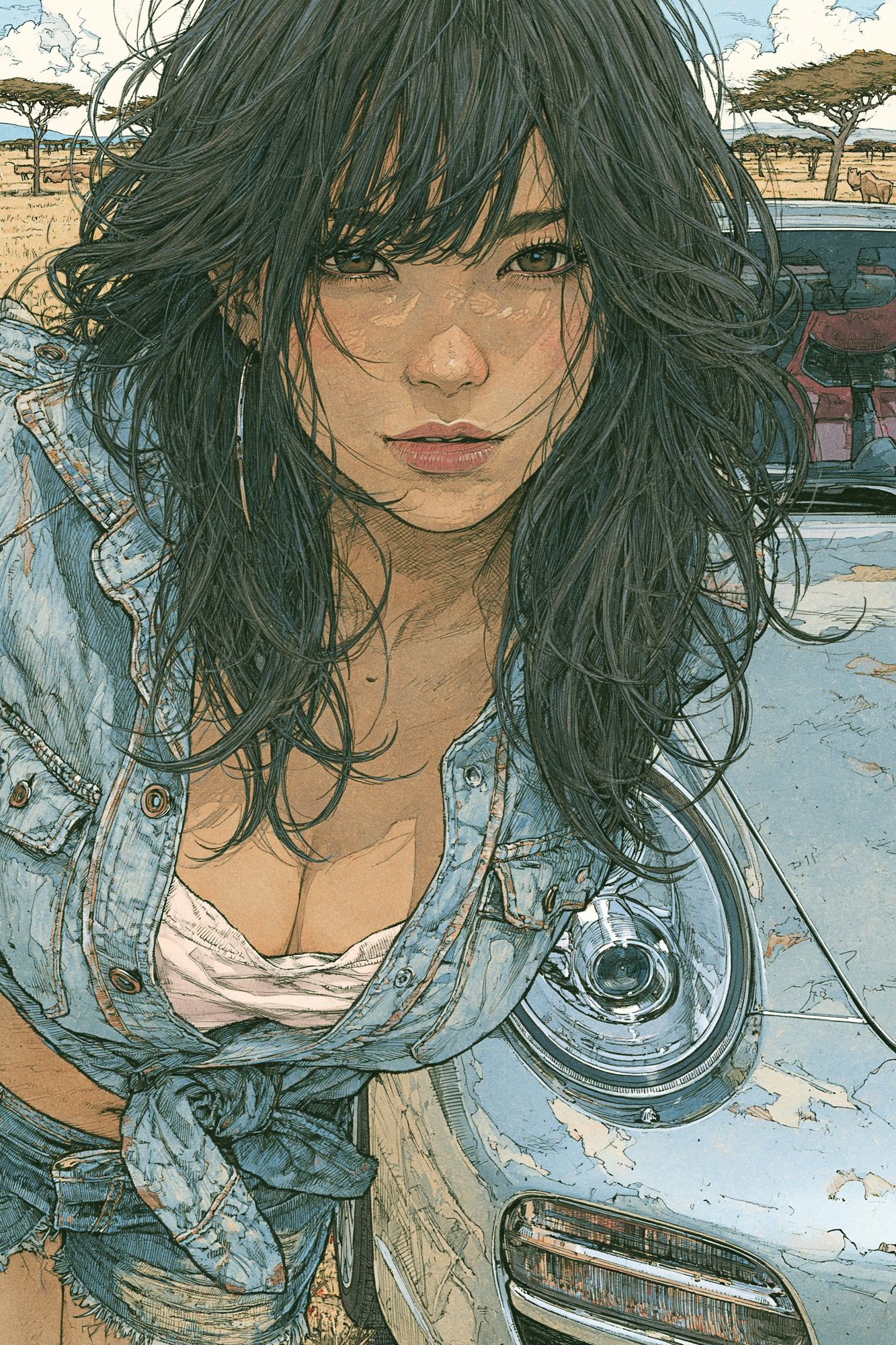 Safari Portrait Illustration Poster. poster detail