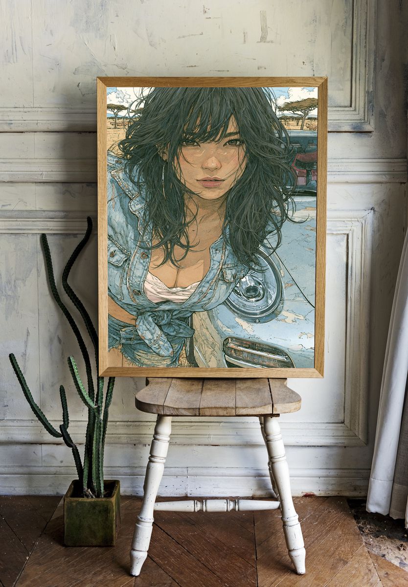 Safari Portrait Illustration Poster. room preview