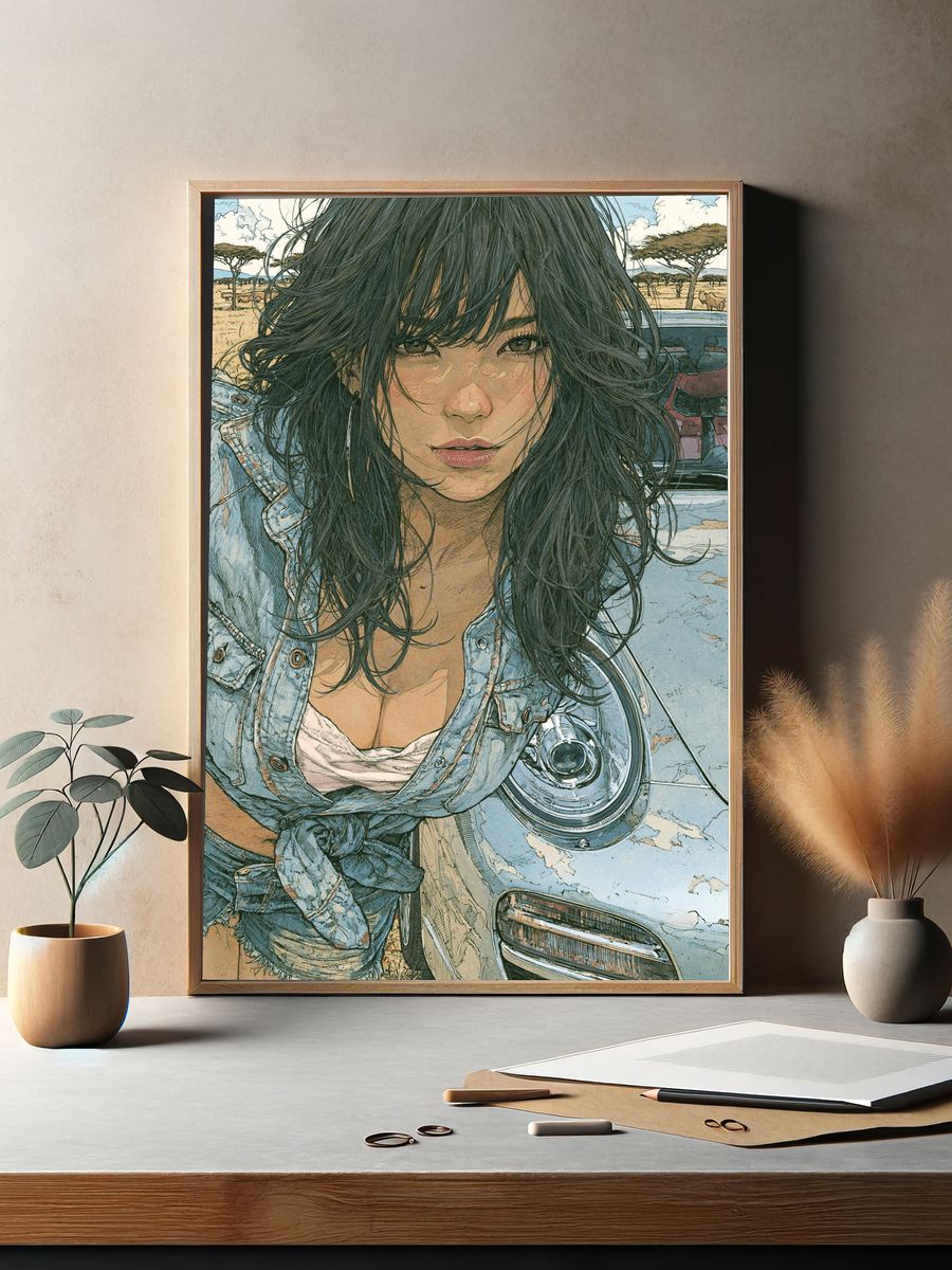 Safari Portrait Illustration Poster. — room view 2