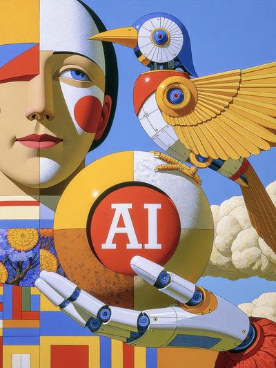 AI Surrealist Illustration Poster. poster