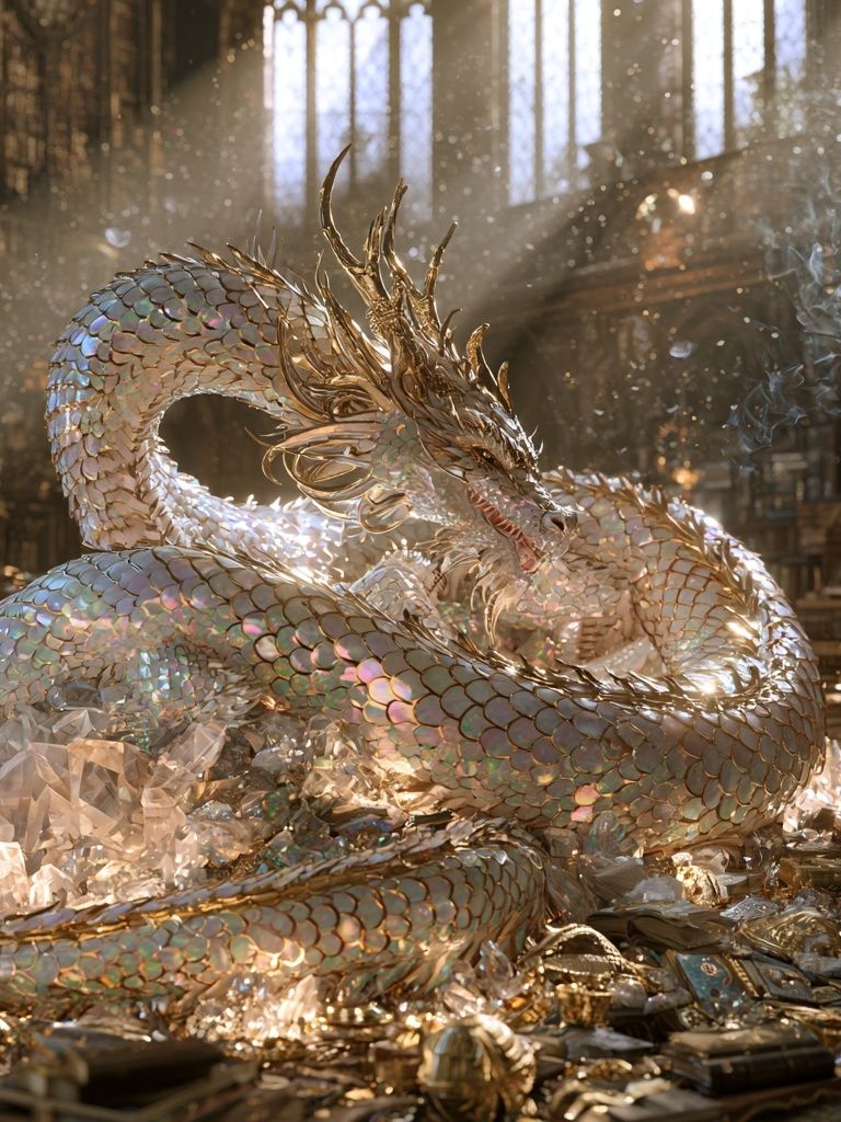 Crystal Dragon Fantasy Print. poster — illustration art