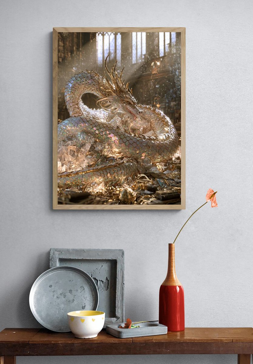 Crystal Dragon Fantasy Print. — room view 3