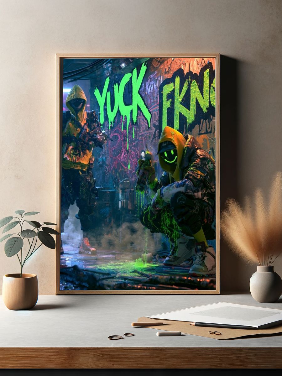 Neon Graffiti Streetwear Poster. — room view 2