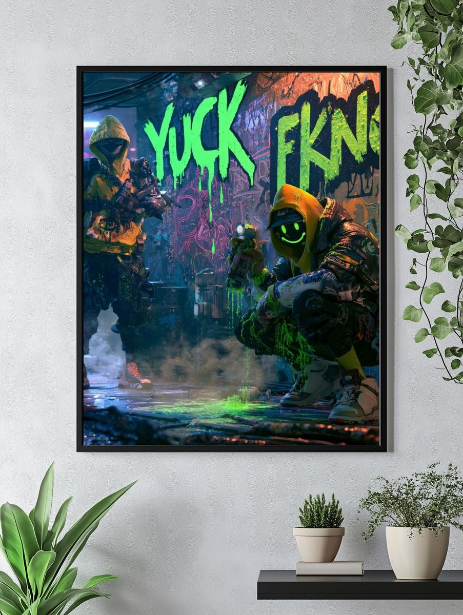 Neon Graffiti Streetwear Poster. — room view 4