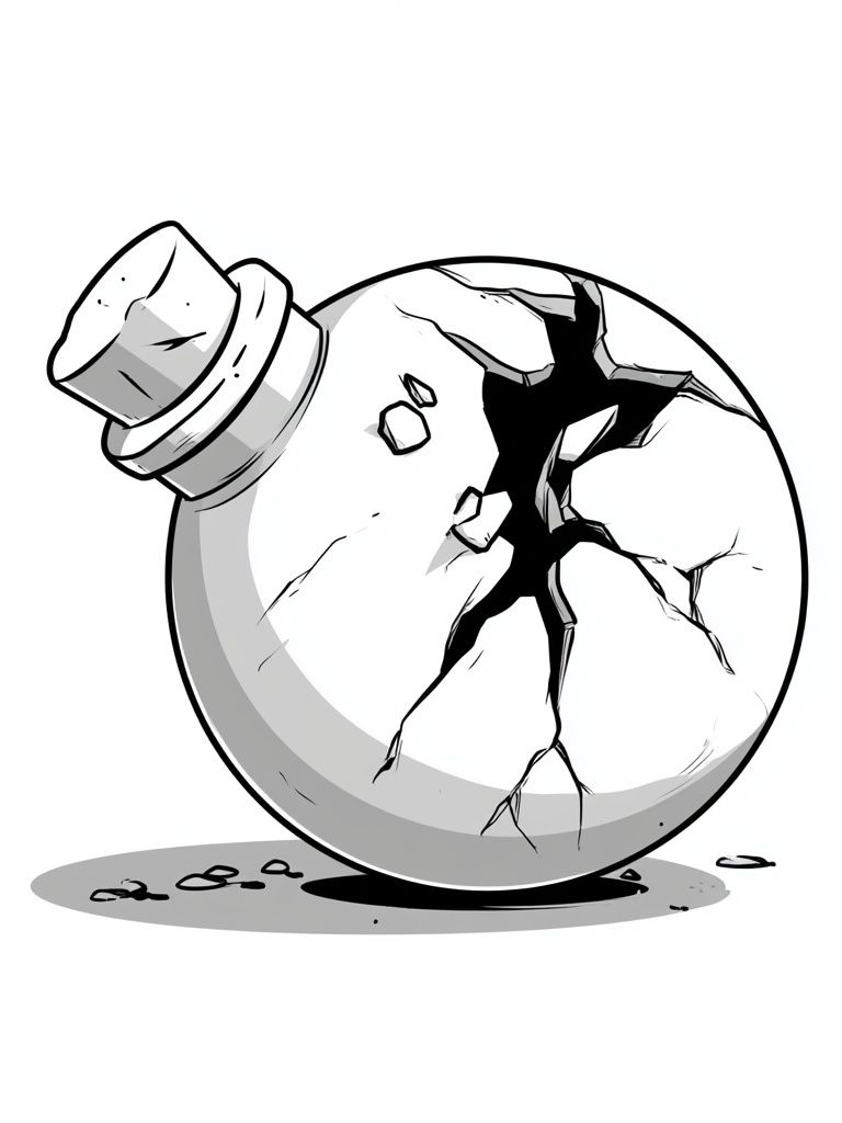 Cracked Bomb Illustration Poster. poster detail